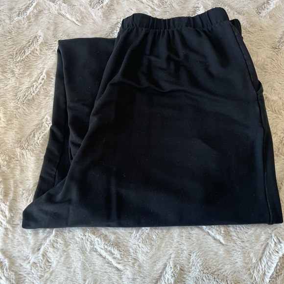 Garnet Hill Black Pants Pull-on pleated Wide Leg Trousers Women’s XL Tencel Knit - Picture 12 of 12